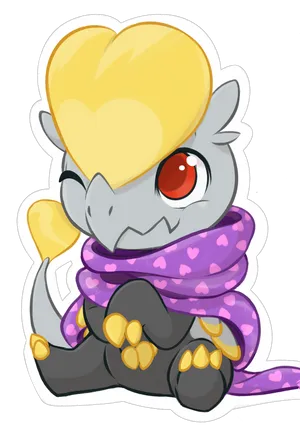 Cute Jangmo-o With Purple Scarf Wallpaper