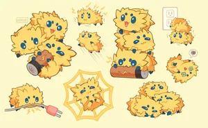 Cute Joltik Scenarios Desktop Wallpaper