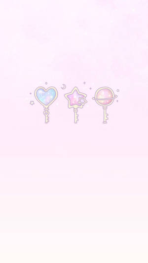 Cute Kawaii Aesthetic Keys Wallpaper