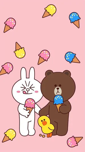 Cute Kawaii Bear Hugging Love Wallpaper