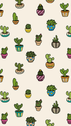 Cute Kawaii Cactus Wallpaper Wallpaper