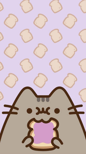 Cute Kawaii Cat Bread Wallpaper