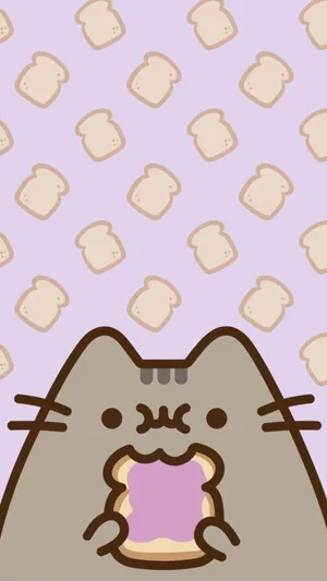 Cute Kawaii Cat Bread Wallpaper