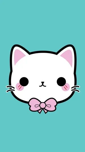 Cute Kawaii Cat Face Wallpaper