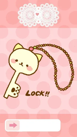 Cute Kawaii Cat Key Wallpaper