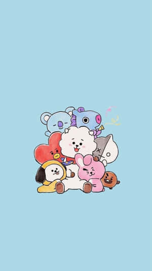 Cute Kawaii Characters Gathering Wallpaper