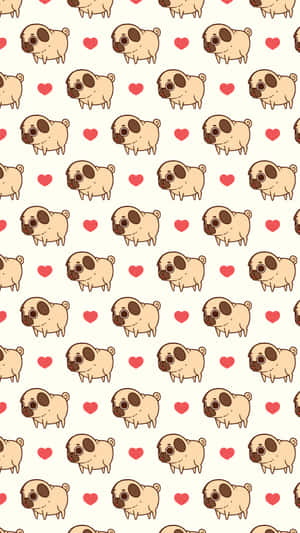 Cute Kawaii Dog Illustration Wallpaper