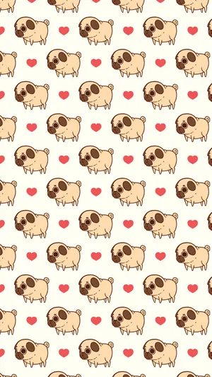 Cute Kawaii Dog Illustration Wallpaper