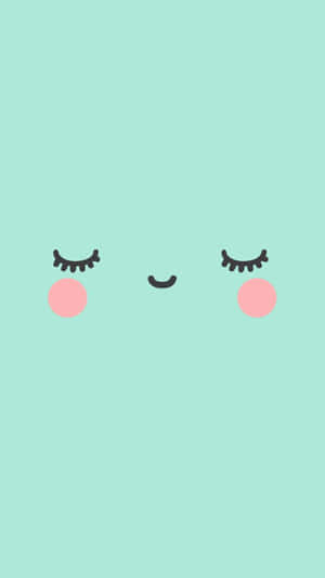 Cute Kawaii Emoticons On Pink Background Wallpaper