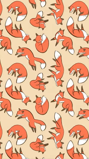 Cute Kawaii Fox Illustration Wallpaper