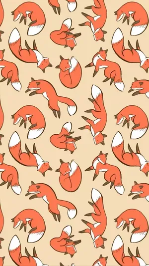 Cute Kawaii Fox Illustration Wallpaper