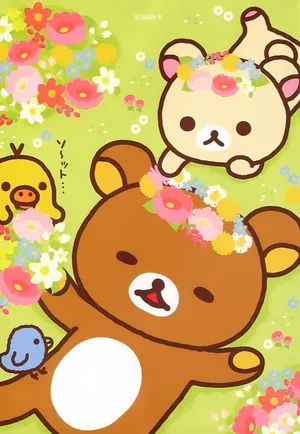 Cute Kawaii Japanese Characters Gathered Together Wallpaper