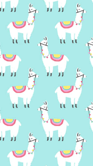 Cute Kawaii Llama Illustration Wallpaper