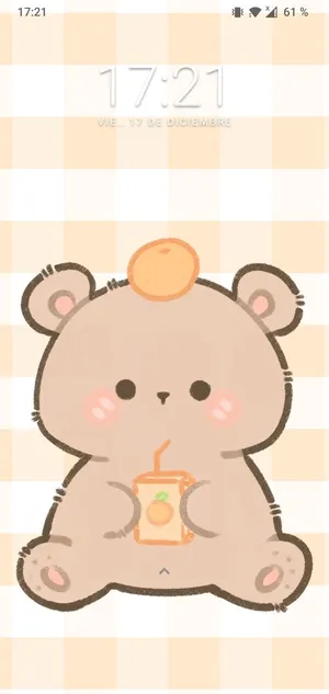 Cute Kawaii Lock Screen Cartoon Bear Wallpaper