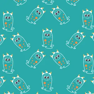 Cute Kawaii Monster With Adorable Facial Expression Wallpaper