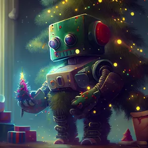 Cute Kawaii Robot With Pink Cheeks Wallpaper