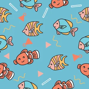 Cute Kawaii Sea Creatures Exploring The Ocean Depths Wallpaper