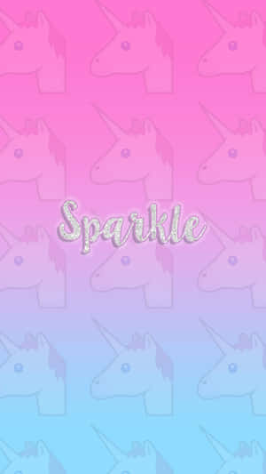 Cute Kawaii Unicorn With Magical Star Rainbow Wallpaper