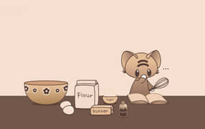 Cute Koala Baking Illustration Wallpaper