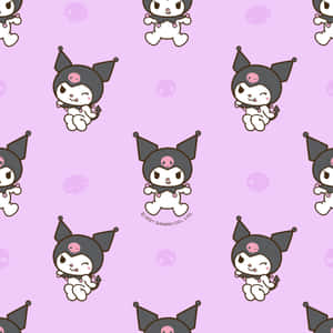 Cute Kuromi Cheeky Pattern Wallpaper