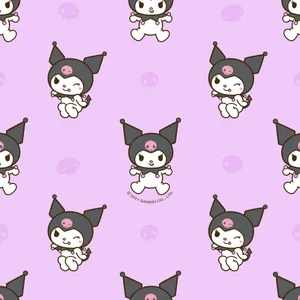 Cute Kuromi Cheeky Pattern Wallpaper