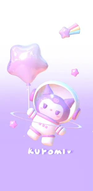 Cute Kuromi In A Spacesuit Wallpaper