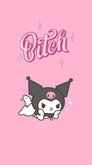 Cute Kuromi Pink Sparkling Wallpaper