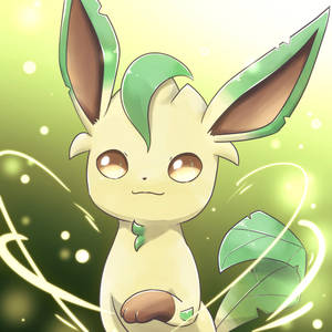 Cute Leafeon Portrait Wallpaper