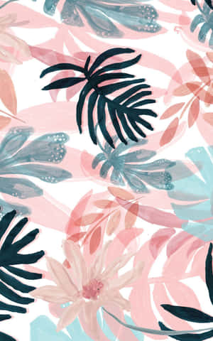 Cute Leaves Pastel Color Wallpaper