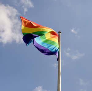 Cute Lgbt Flag On A Pole Wallpaper