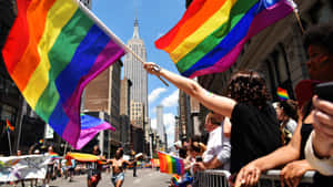 Cute Lgbt Flags Pride March New York City Wallpaper