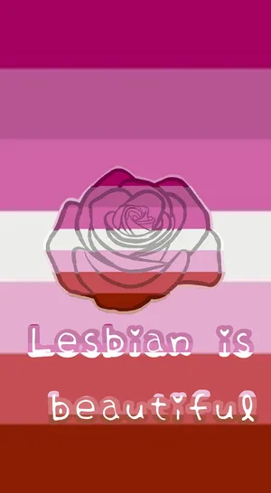 Cute Lgbt Lesbian Flag With Rose Wallpaper