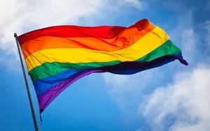 Cute Lgbt Rainbow Flag Waving Wallpaper