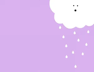 Cute Light Purple Raining Cloud Wallpaper