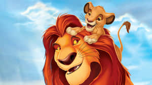 Cute Lion King Mufasa And Simba Wallpaper