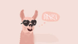 Cute Llama Digital Painting Wallpaper