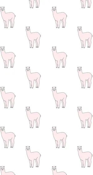 Cute Llama Seamless Wallpaper