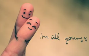 Cute Love Finger Art Wallpaper