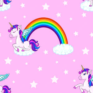 Cute Magical Unicorn Rainbow Wallpaper