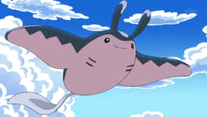 Cute Mantine Flying On Sky Wallpaper