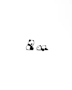 Cute Minimalist Aesthetic Panda Wallpaper