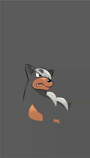 Cute Minimalist Houndour Phone Wallpaper