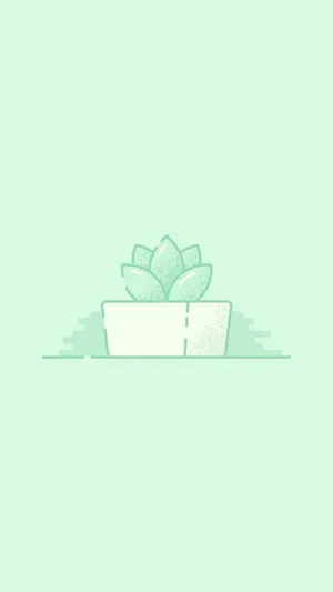 Cute Mint Green Aesthetic Plant Wallpaper