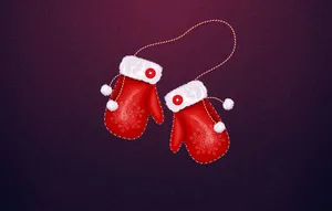 Cute Mittens On Wooden Background Wallpaper