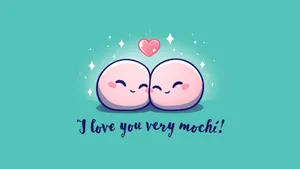 Cute Mochi Love Aesthetic Wallpaper