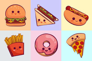 Cute Mouth-watering Kawaii Food Wallpaper Wallpaper