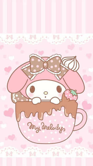 Cute My Melody In A Coffee Mug Wallpaper