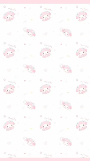 Cute My Melody Pattern Poster Wallpaper