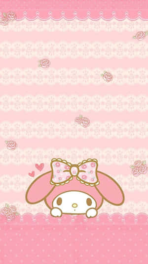 Cute My Melody Pink Aesthetic Poster Wallpaper