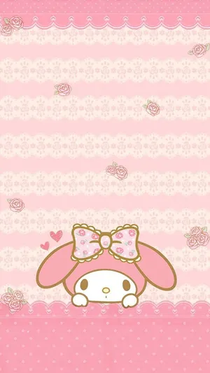 Cute My Melody Pink Aesthetic Poster Wallpaper